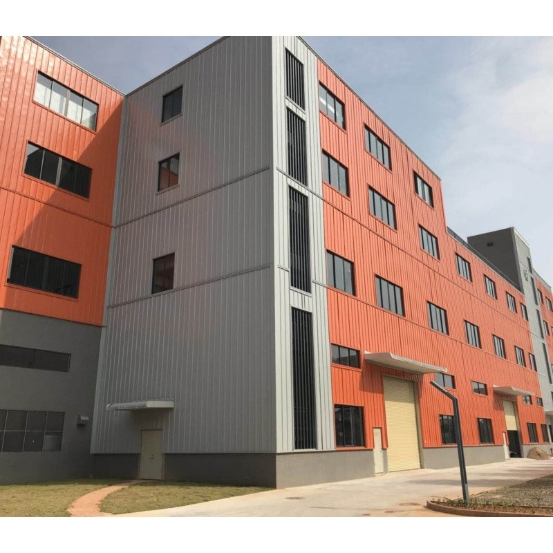 Q235 Edifício de estruturas de metais pesados com porta de rolamento elétrica e janela de liga de alumínio
