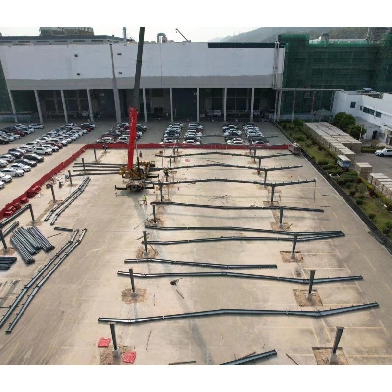 Projeto fotovoltaico de longa duração de estruturas de aço em forma de H, tipo ponte, de longo alcance