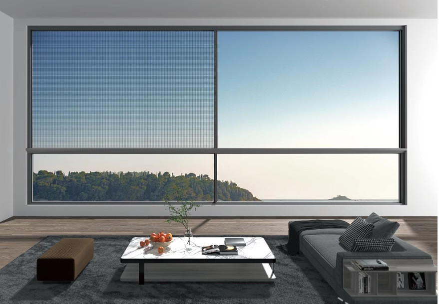 Série 130 Suspensão de Seis Pistas de Fresco Térmico Sliding Window Alumínio 6063-T6 Villa Fechada Balcão Piso A Tecto Vidro