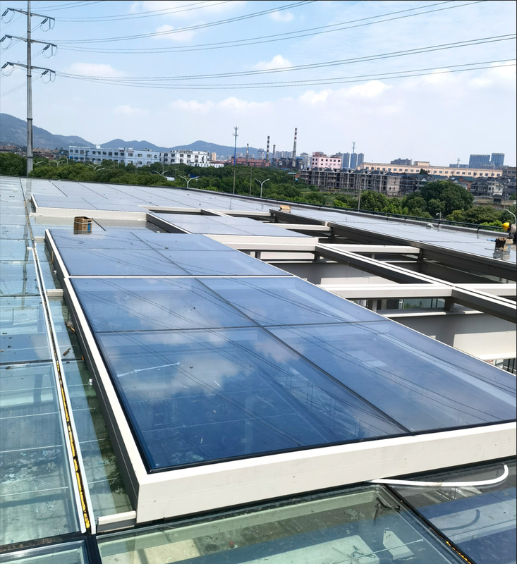 Telhado de vidro de alumínio elétrico para telhado de terraço do hotel
