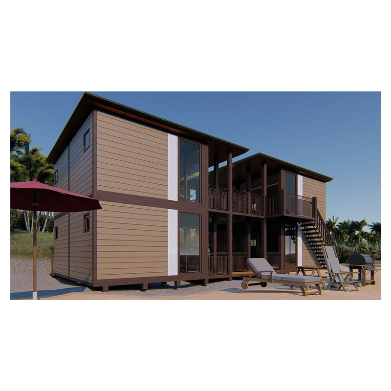Casa pré-fabricada para villa de alta qualidade aço leve fácil montar 2 andares